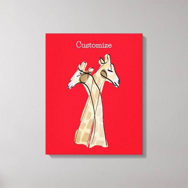 Cute Giraffe Couple Thunder_Cove Canvas Print (Front)