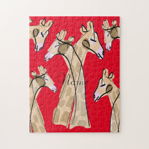 Cute Giraffe Couple Thunder_Cove Jigsaw Puzzle