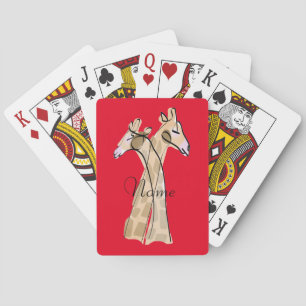 Cute Giraffe Couple Thunder_Cove Playing Cards