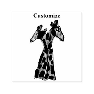 Cute Giraffe Couple Thunder_Cove Self-inking Stamp