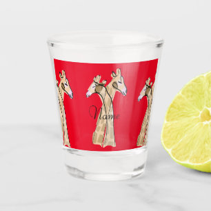 Cute Giraffe Couple  Thunder_Cove Shot Glass