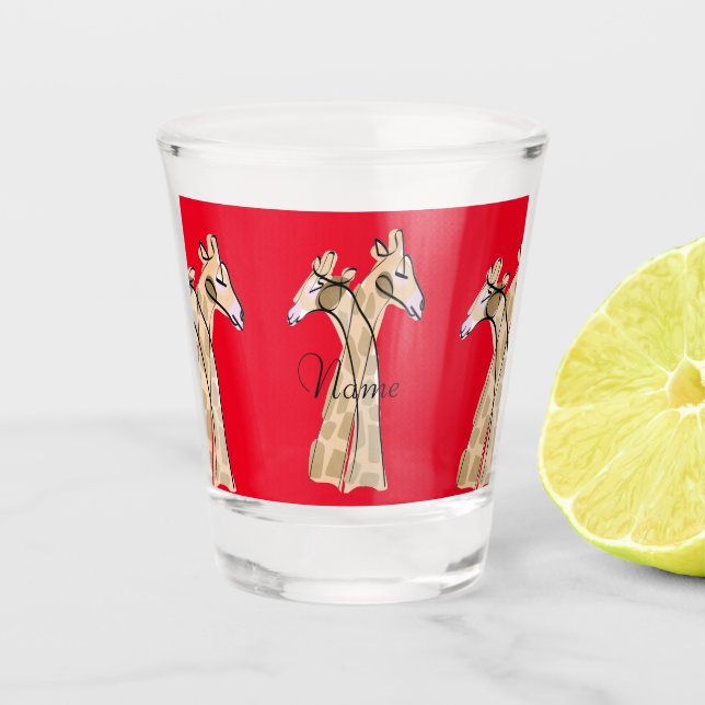 Cute Giraffe Couple  Thunder_Cove Shot Glass (Front)