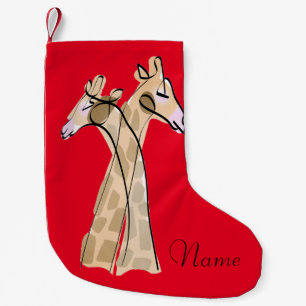 Cute Giraffe Couple  Thunder_Cove  Small Christmas Stocking