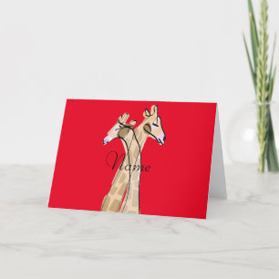 Cute Giraffe Couple Thunder_Cove Thank You Card