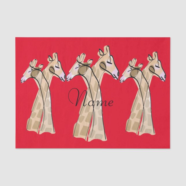 Cute Giraffe Couple  Thunder_Cove Tissue Paper (Front)