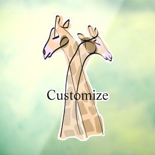 Cute Giraffe Couple Thunder_Cove Window Cling