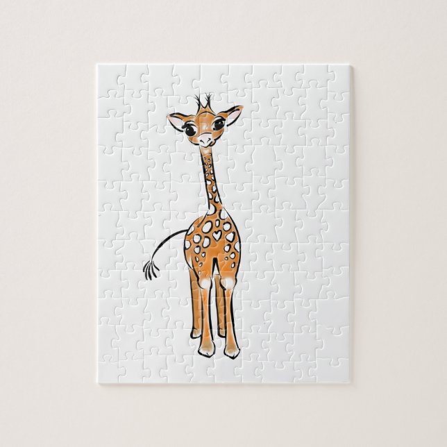 Cute giraffe drawing  jigsaw puzzle (Vertical)