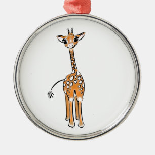 Cute giraffe drawing metal tree decoration