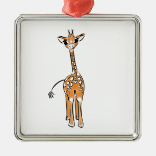 Cute giraffe drawing metal tree decoration