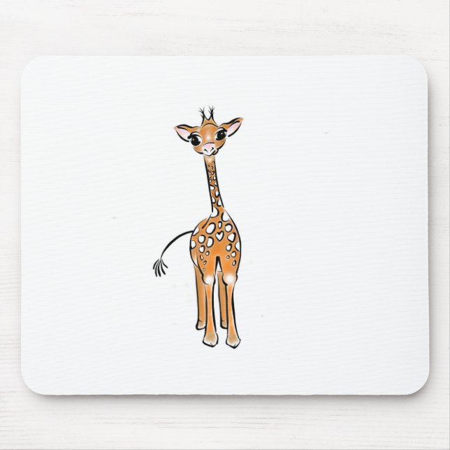 Cute giraffe drawing  mouse mat (Front)
