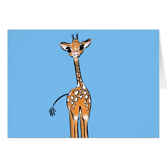 Cute Giraffe drawing, safari animals  (Front Horizontal)