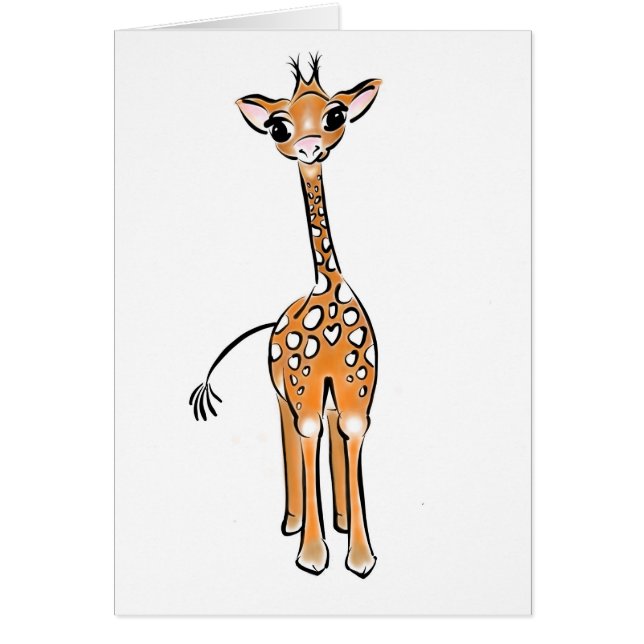 Cute Giraffe drawing, safari animals  (Front)