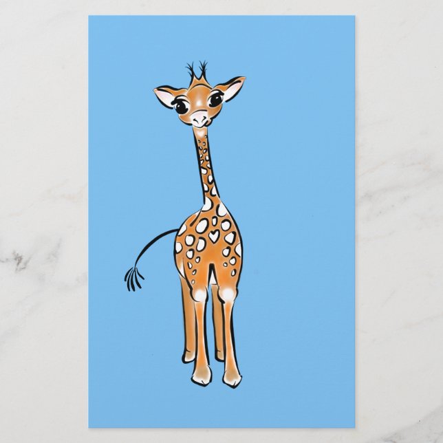 Cute Giraffe drawing, safari animals  (Front)