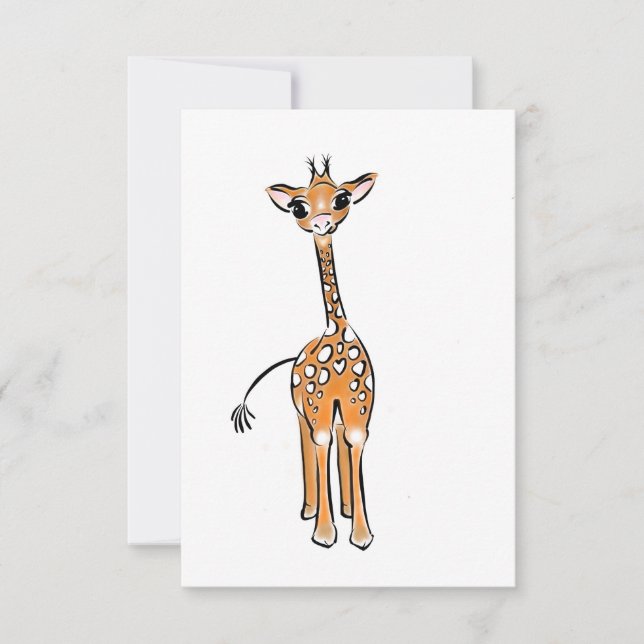Cute Giraffe drawing, safari animals  (Front)