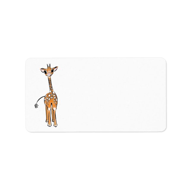 Cute Giraffe drawing, safari animals  Label (Front)