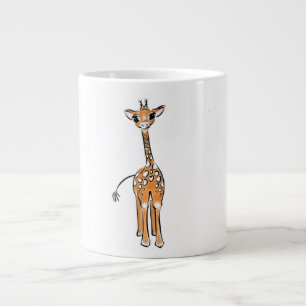 Cute Giraffe drawing, safari animals  Large Coffee Mug