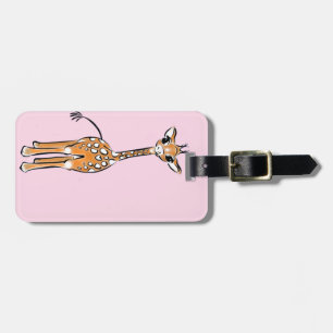 Cute Giraffe drawing, safari animals  Luggage Tag