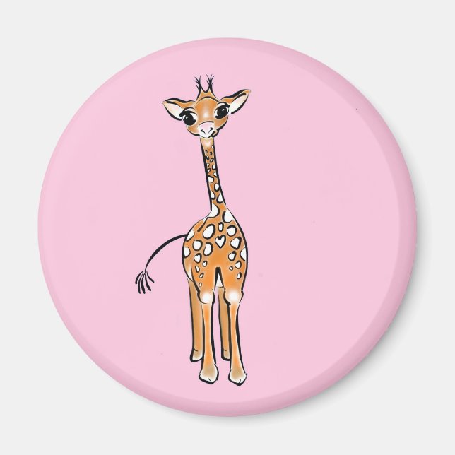 Cute Giraffe drawing, safari animals  Magnet (Front)
