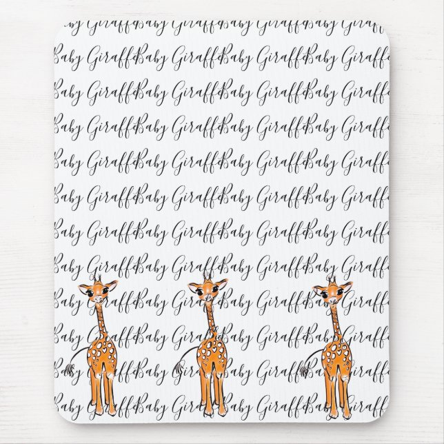 Cute giraffe drawing, safari animals  mouse mat (Front)