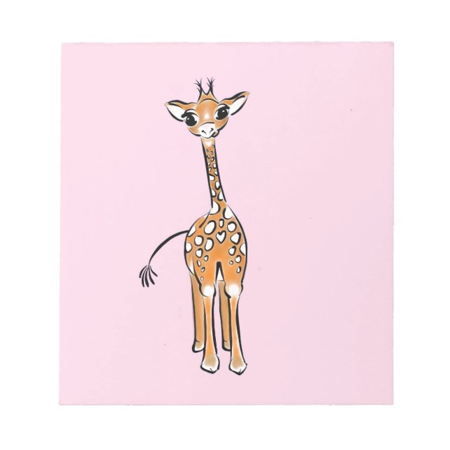 Cute Giraffe drawing, safari animals  Notepad (Front)