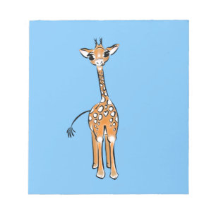 Cute Giraffe drawing, safari animals Notepad