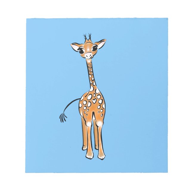 Cute Giraffe drawing, safari animals  Notepad (Front)