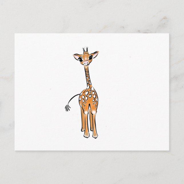 Cute Giraffe drawing, safari animals  Postcard (Front)