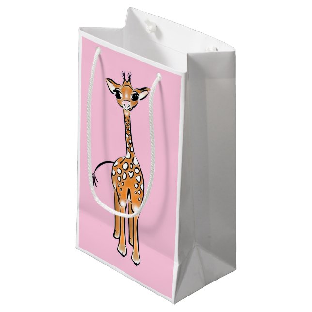 Cute Giraffe drawing, safari animals  Small Gift Bag (Front Angled)