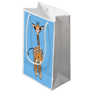 Cute Giraffe drawing, safari animals  Small Gift Bag