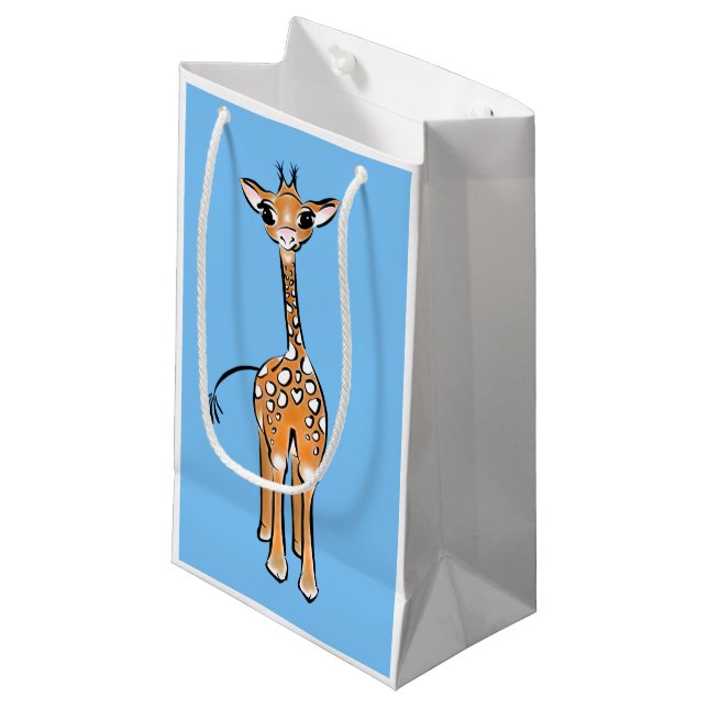 Cute Giraffe drawing, safari animals  Small Gift Bag (Front Angled)