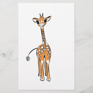 Cute Giraffe drawing, safari animals  Stationery