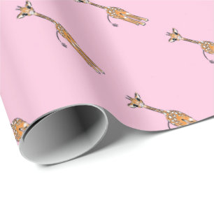Cute Giraffe drawing, safari animals  Wrapping Paper