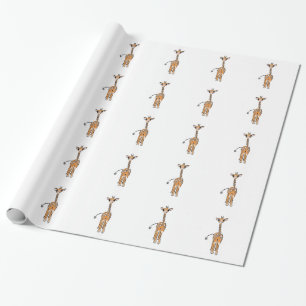 Cute Giraffe drawing, safari animals  Wrapping Paper
