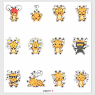 Cute Giraffe Emoji Sticker Pack