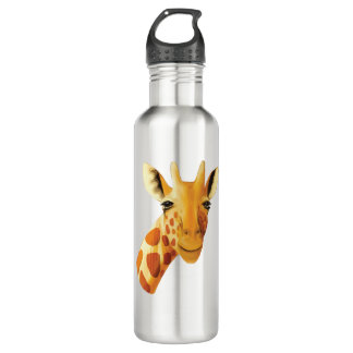 Cute giraffe face beautiful safari  710 ml water bottle