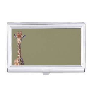 Cute giraffe face business card holder
