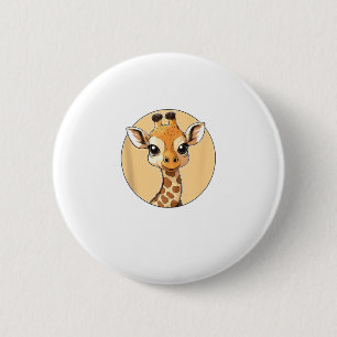 Cute Giraffe Face Cute Eyes Safari Style 6 Cm Round Badge