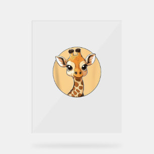 Cute Giraffe Face Cute Eyes Safari Style Acrylic Sign