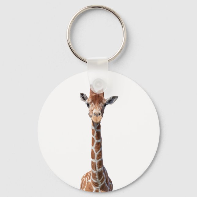 Cute giraffe face key ring (Front)