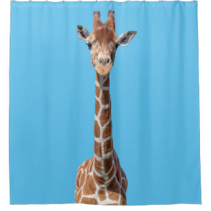 Cute giraffe face shower curtain