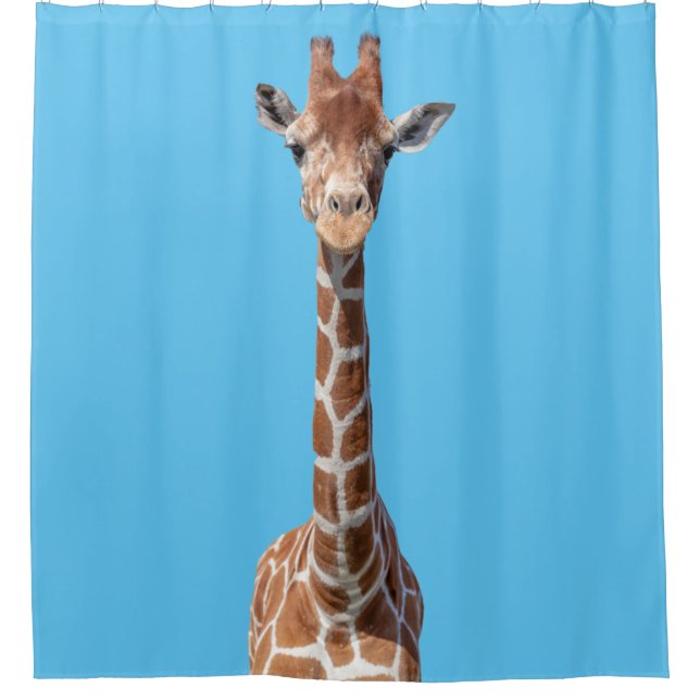 Cute giraffe face shower curtain (Front)