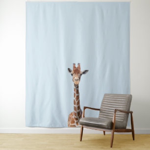 Cute giraffe face tapestry