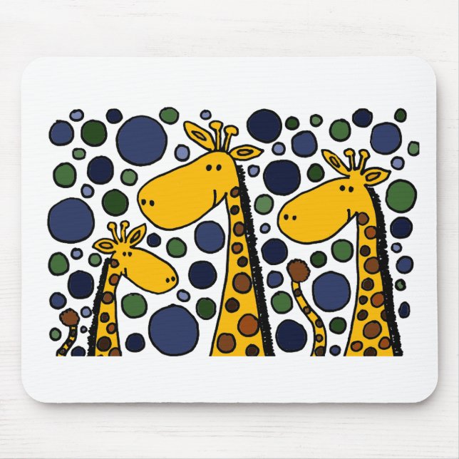 Cute Giraffe Family Art Abstract Mouse Mat (Front)