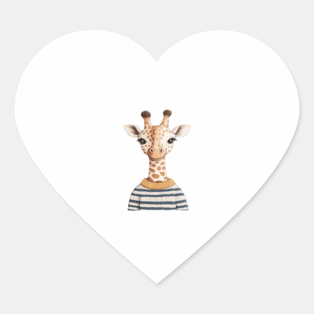 Cute Giraffe for Kids Classic T-Shirt Heart Sticker (Front)