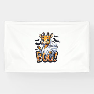 Cute Giraffe Ghost Boo Halloween Costume Zoo Lover Banner