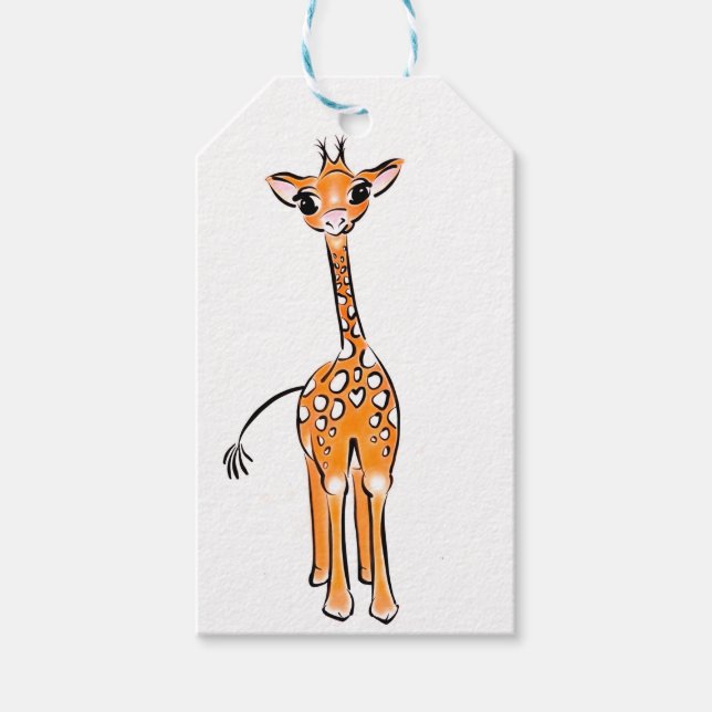 Cute Giraffe Gift Tags (Front)