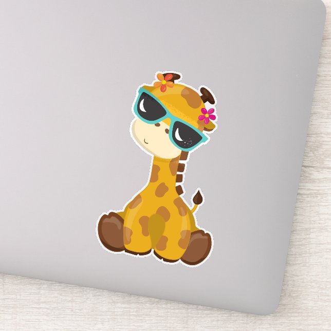 Cute Giraffe, Giraffe With Sunglasses, Cute Animal (Detail)