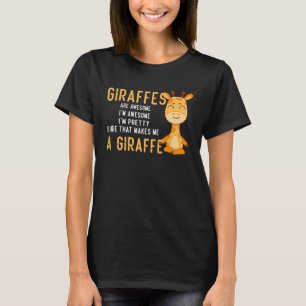 Cute Giraffe Graphic Saying Zoo I Love Giraffes K T-Shirt