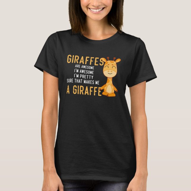 Cute Giraffe  Graphic Saying Zoo I Love Giraffes K T-Shirt (Front)