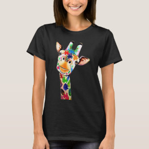 Cute Giraffe Happy Autism Day Awareness And Suppor T-Shirt